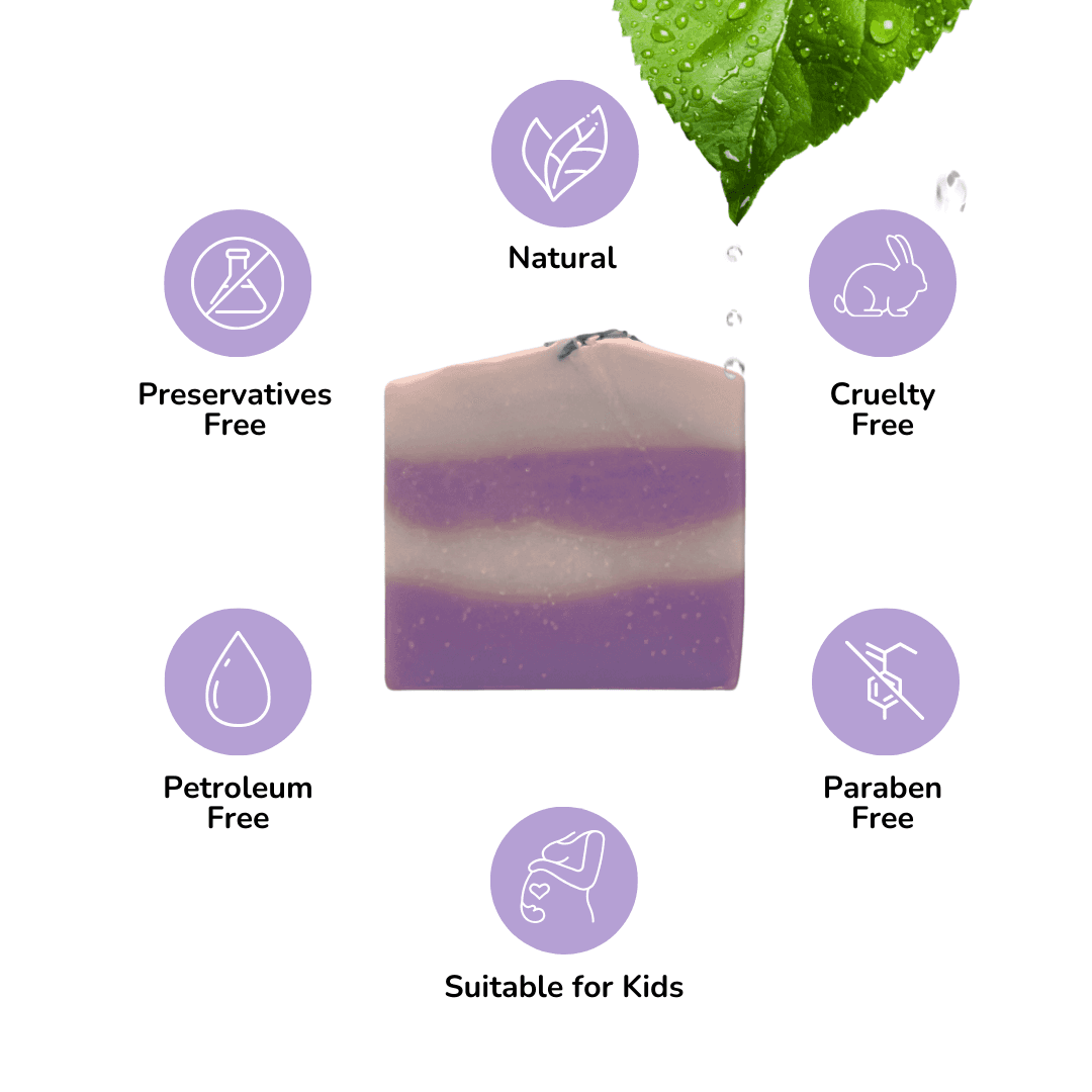 "Vegan lavender soap crafted with care"