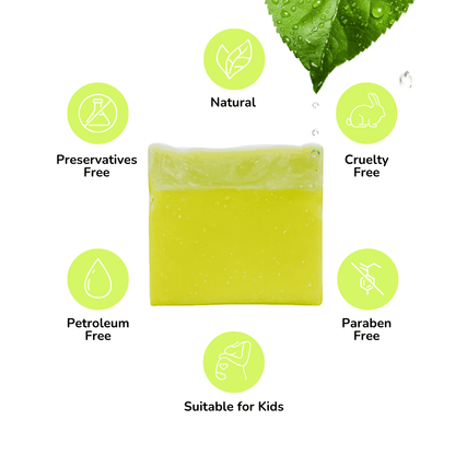 "Vegan, cruelty free, preservative free, paraben free Lemongrass soap crafted with care"