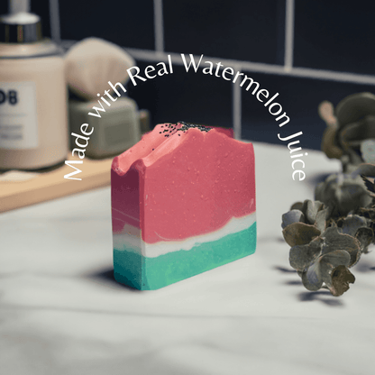 "Refreshing watermelon soap crafted with care"