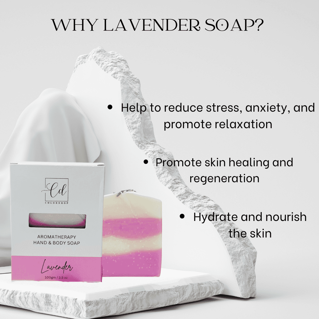 "Gentle lavender soap for sensitive skin types"