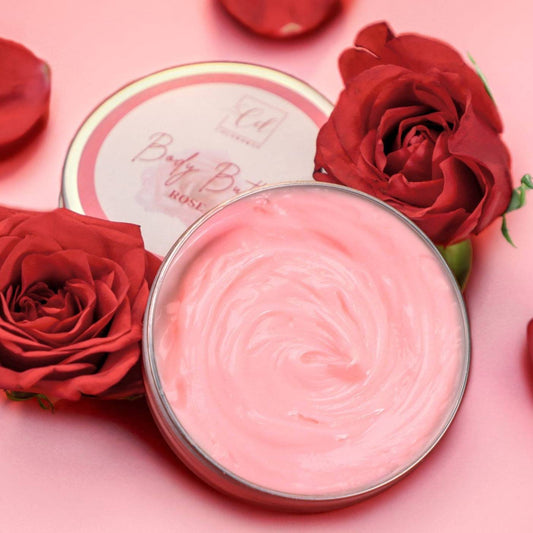 Experience velvety soft Rose Body Butter by Colordrop, enriched with natural butters and oils for deep hydration and a unique rose scent.