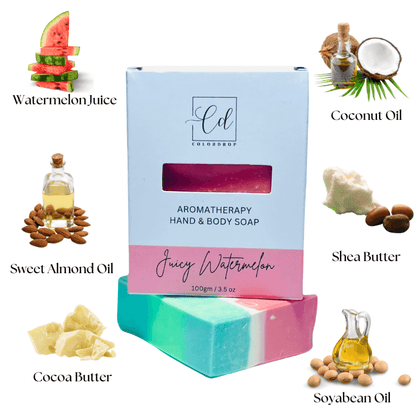 Handmade soap bar with high quality carrier oils, butter and  a delightful watermelon scent"