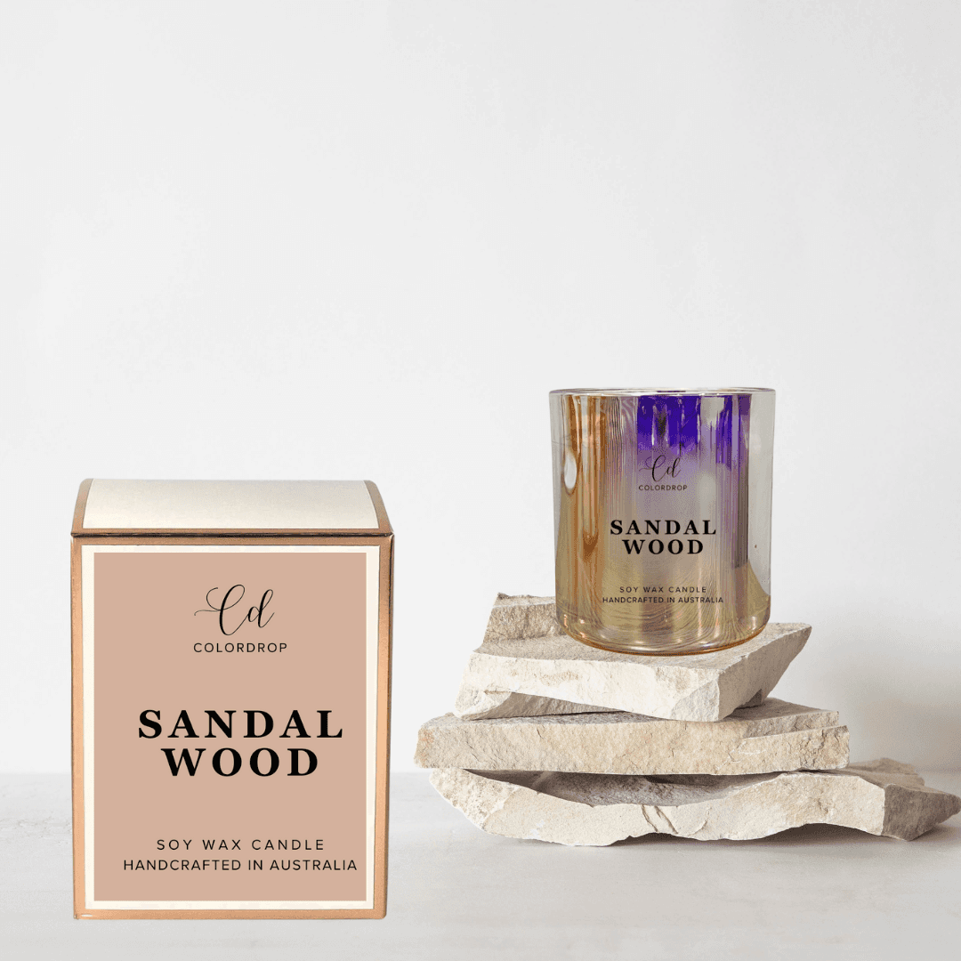 Rich Sandalwood soy candle for relaxation and meditation