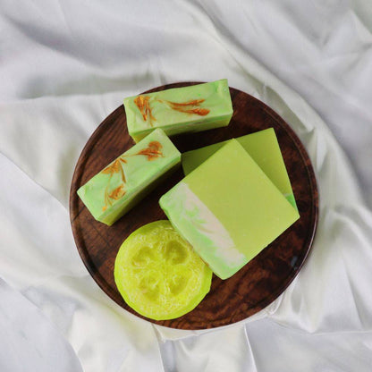 "Artisanal Lemongrass soap for cleansing and rejuvenation with lemongrass oil